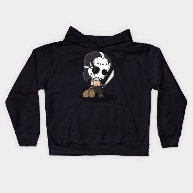 cute killer wearing a mask Kids Hoodie by fflat hds